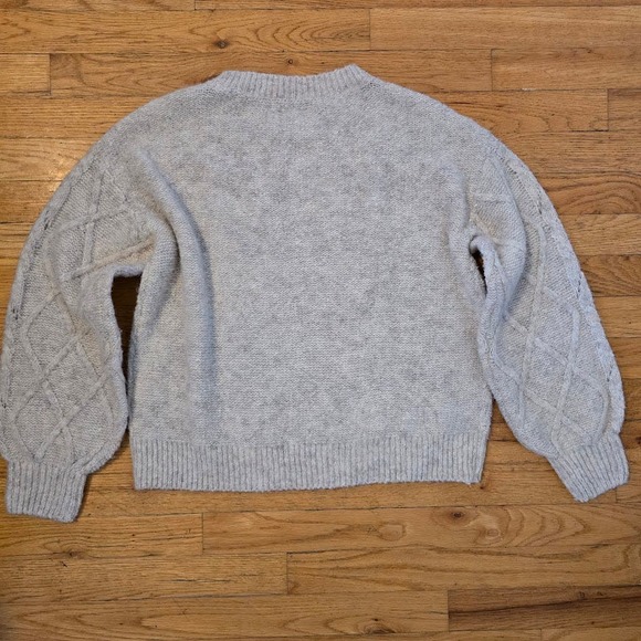 Lucky Brand Womens Knitted Sweater Geometric Tan SZ Medium Pullover Long Sleeve - Picture 5 of 5